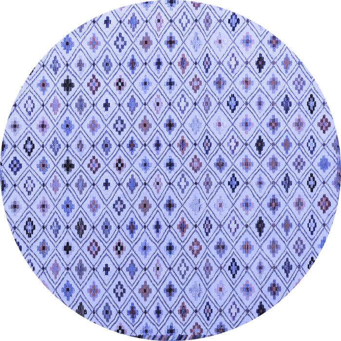 Round Abstract Blue Modern Rug, abs4640blu