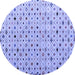 Round Abstract Blue Modern Rug, abs4640blu