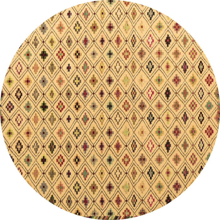 Round Machine Washable Abstract Brown Modern Rug, wshabs4640brn