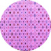 Round Machine Washable Abstract Purple Modern Area Rugs, wshabs4640pur