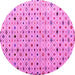 Round Machine Washable Abstract Pink Modern Rug, wshabs4640pnk