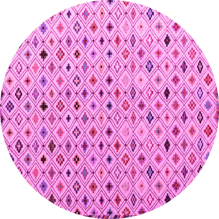 Round Abstract Pink Modern Rug, abs4640pnk