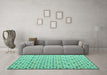 Machine Washable Abstract Turquoise Modern Area Rugs in a Living Room,, wshabs4640turq