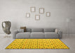 Machine Washable Abstract Yellow Modern Rug in a Living Room, wshabs4640yw