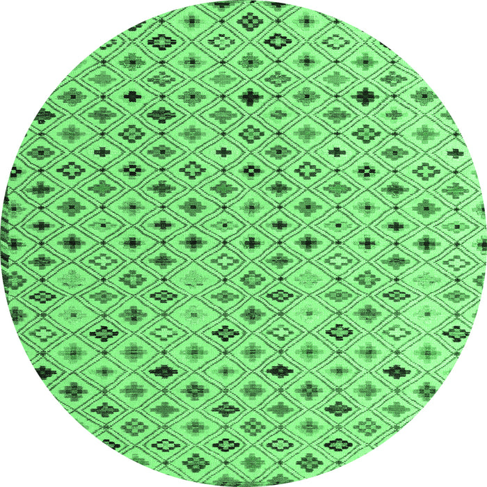 Round Abstract Emerald Green Modern Rug, abs4640emgrn