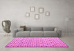 Machine Washable Abstract Pink Modern Rug in a Living Room, wshabs4640pnk