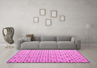 Machine Washable Abstract Pink Modern Rug, wshabs4640pnk