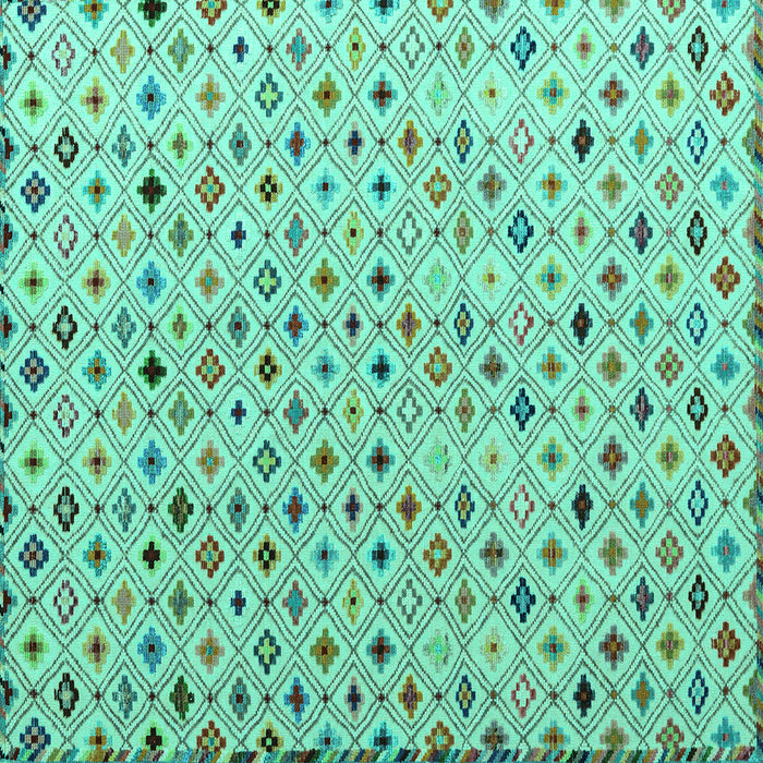 Square Abstract Turquoise Modern Rug, abs4640turq