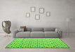 Machine Washable Abstract Green Modern Area Rugs in a Living Room,, wshabs4640grn