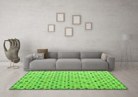 Machine Washable Abstract Green Modern Rug, wshabs4640grn