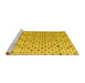 Sideview of Machine Washable Abstract Yellow Modern Rug, wshabs4640yw