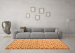 Machine Washable Abstract Orange Modern Area Rugs in a Living Room, wshabs4640org