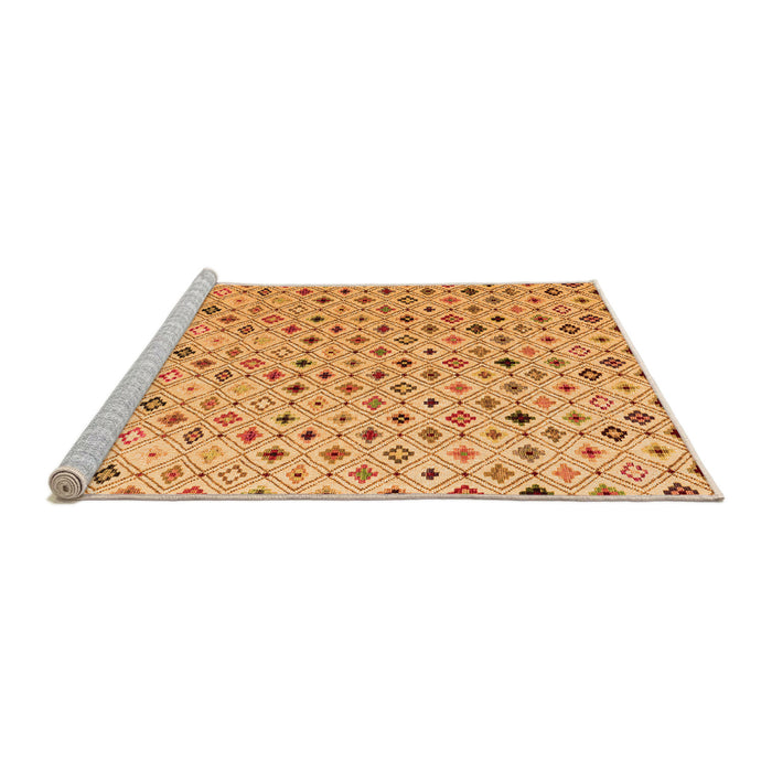 Sideview of Machine Washable Abstract Orange Modern Area Rugs, wshabs4640org
