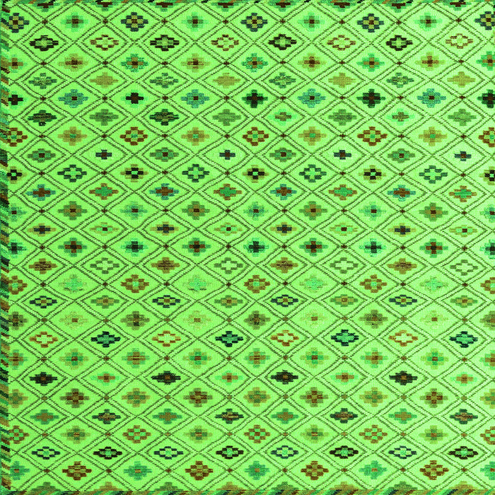 Square Machine Washable Abstract Green Modern Area Rugs, wshabs4640grn