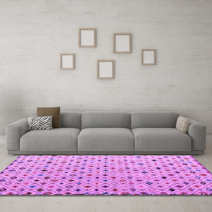 Machine Washable Abstract Purple Modern Area Rugs in a Living Room, wshabs4640pur