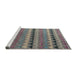 Sideview of Machine Washable Abstract Dark Gray Rug, wshabs4641