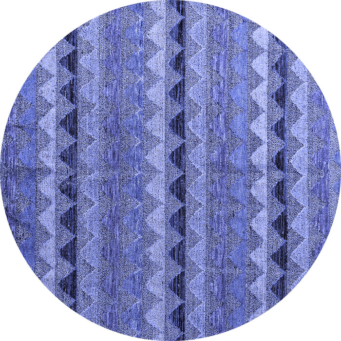Round Machine Washable Abstract Blue Modern Rug, wshabs4641blu