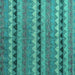 Square Abstract Turquoise Modern Rug, abs4641turq