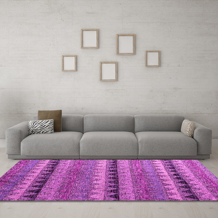 Machine Washable Abstract Pink Modern Rug in a Living Room, wshabs4641pnk
