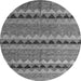 Round Abstract Gray Modern Rug, abs4641gry