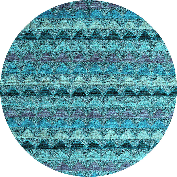 Round Abstract Light Blue Modern Rug, abs4641lblu