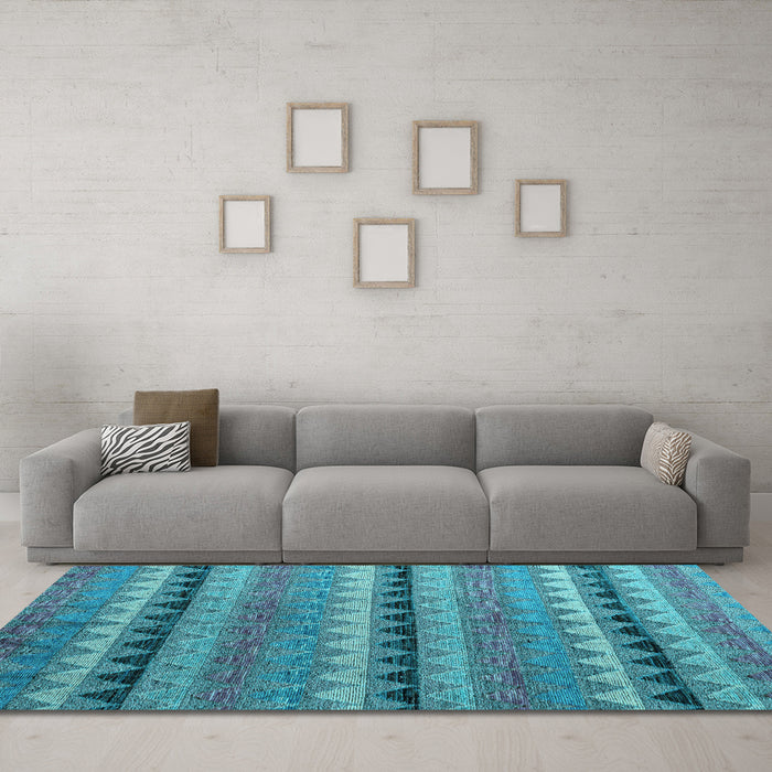 Machine Washable Abstract Light Blue Modern Rug in a Living Room, wshabs4641lblu