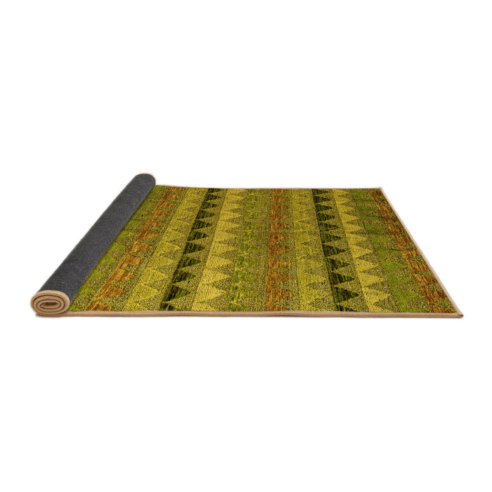 Sideview of Abstract Yellow Modern Rug, abs4641yw