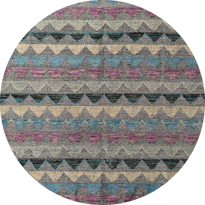 Round Machine Washable Abstract Dark Gray Rug, wshabs4641