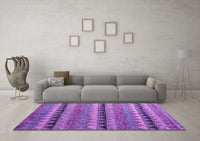 Machine Washable Abstract Purple Modern Rug, wshabs4641pur