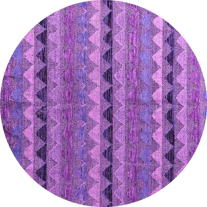 Round Machine Washable Abstract Purple Modern Area Rugs, wshabs4641pur