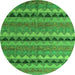 Round Abstract Green Modern Rug, abs4641grn