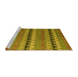 Sideview of Machine Washable Abstract Yellow Modern Rug, wshabs4641yw