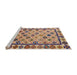 Sideview of Machine Washable Abstract Chestnut Brown Rug, wshabs4642