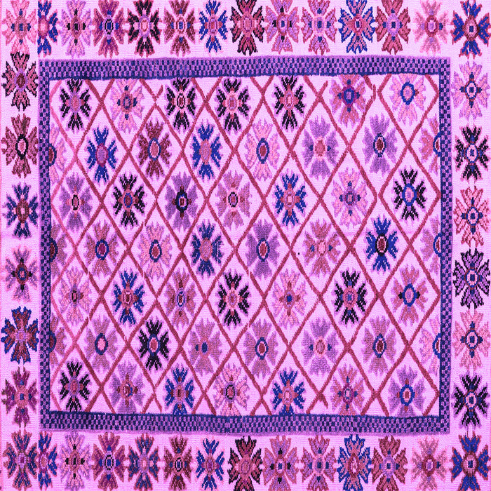 Square Machine Washable Abstract Purple Modern Area Rugs, wshabs4642pur