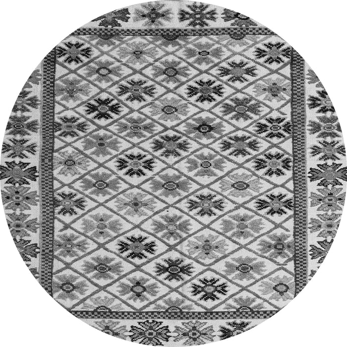Round Abstract Gray Modern Rug, abs4642gry