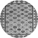 Round Abstract Gray Modern Rug, abs4642gry