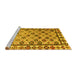 Sideview of Machine Washable Abstract Yellow Modern Rug, wshabs4642yw