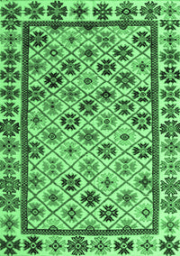 Abstract Emerald Green Modern Rug, abs4642emgrn