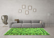 Machine Washable Abstract Green Modern Area Rugs in a Living Room,, wshabs4642grn