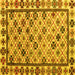 Square Abstract Yellow Modern Rug, abs4642yw