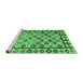 Sideview of Machine Washable Abstract Emerald Green Modern Area Rugs, wshabs4642emgrn