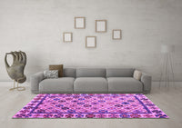 Machine Washable Abstract Purple Modern Rug, wshabs4642pur