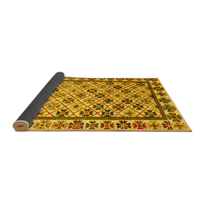 Sideview of Abstract Yellow Modern Rug, abs4642yw