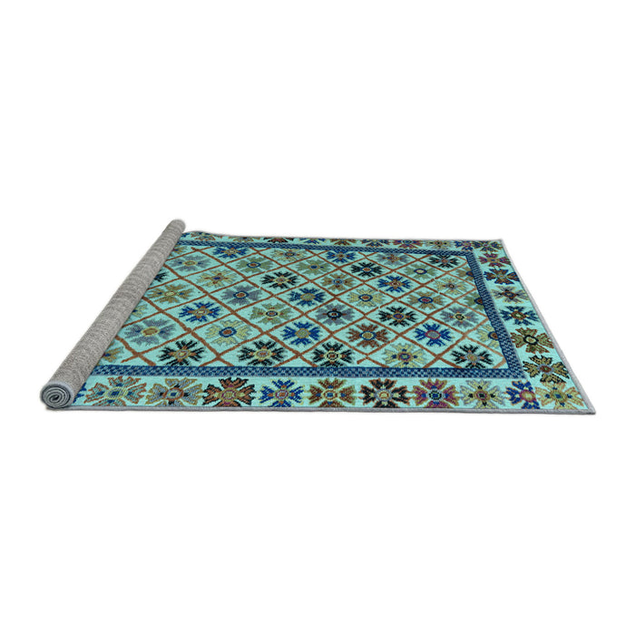 Sideview of Machine Washable Abstract Light Blue Modern Rug, wshabs4642lblu