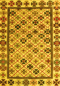 Abstract Yellow Modern Rug, abs4642yw