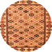 Round Abstract Orange Modern Rug, abs4642org