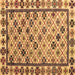 Square Abstract Brown Modern Rug, abs4642brn