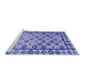 Sideview of Machine Washable Abstract Blue Modern Rug, wshabs4642blu