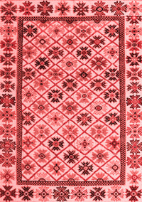 Abstract Red Modern Rug, abs4642red