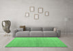 Machine Washable Abstract Emerald Green Modern Area Rugs in a Living Room,, wshabs4643emgrn